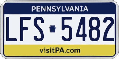 PA license plate LFS5482