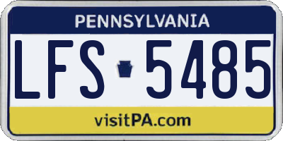 PA license plate LFS5485