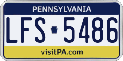 PA license plate LFS5486