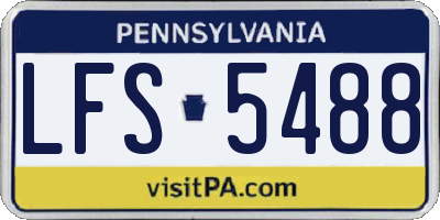 PA license plate LFS5488