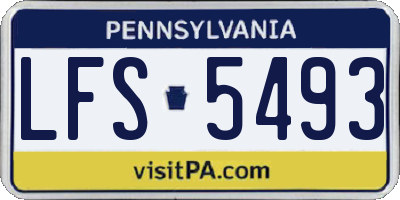 PA license plate LFS5493