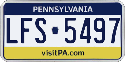 PA license plate LFS5497