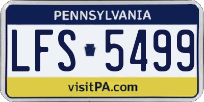 PA license plate LFS5499