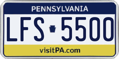 PA license plate LFS5500