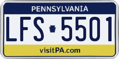 PA license plate LFS5501