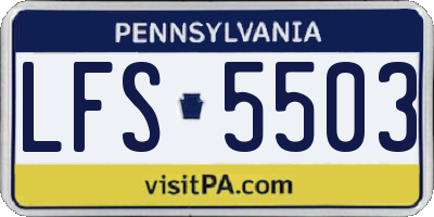 PA license plate LFS5503
