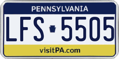 PA license plate LFS5505