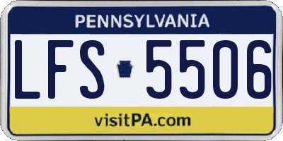 PA license plate LFS5506