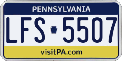 PA license plate LFS5507