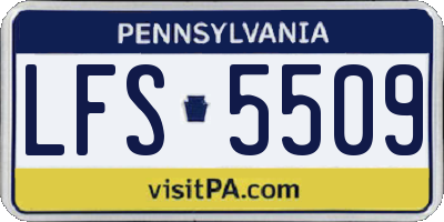 PA license plate LFS5509