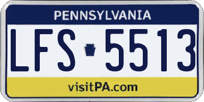 PA license plate LFS5513