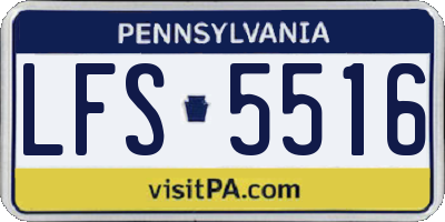 PA license plate LFS5516