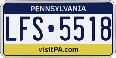 PA license plate LFS5518