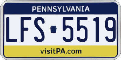 PA license plate LFS5519
