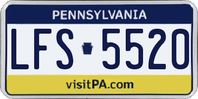 PA license plate LFS5520