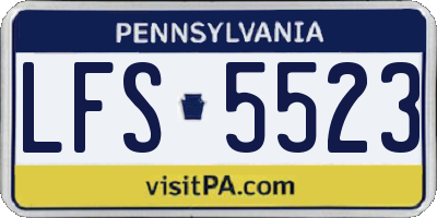 PA license plate LFS5523