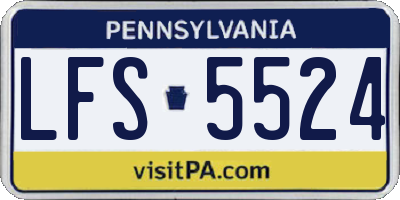 PA license plate LFS5524