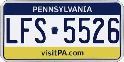 PA license plate LFS5526