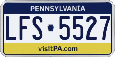 PA license plate LFS5527