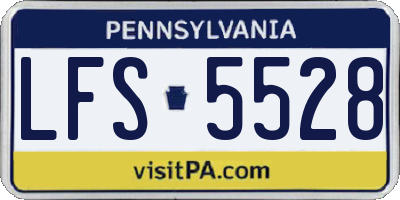 PA license plate LFS5528