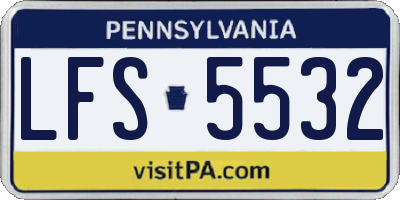 PA license plate LFS5532