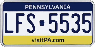 PA license plate LFS5535