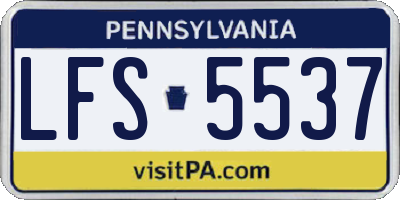 PA license plate LFS5537