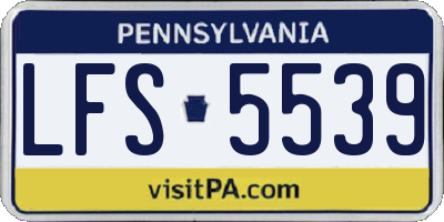 PA license plate LFS5539