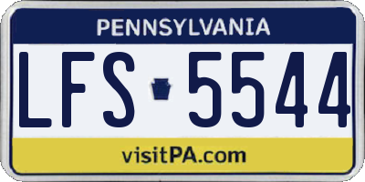 PA license plate LFS5544