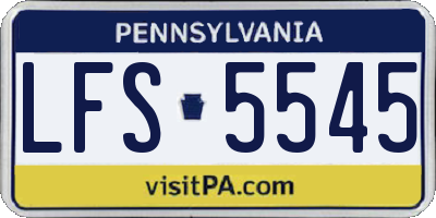 PA license plate LFS5545