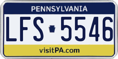 PA license plate LFS5546