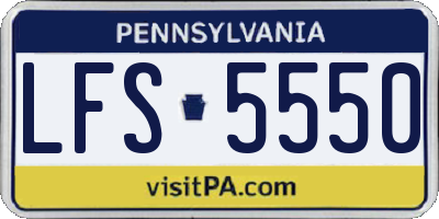 PA license plate LFS5550