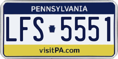 PA license plate LFS5551