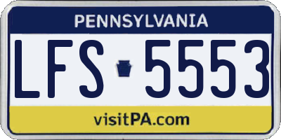 PA license plate LFS5553
