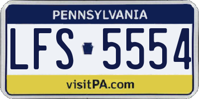 PA license plate LFS5554