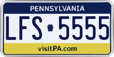 PA license plate LFS5555