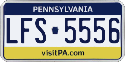 PA license plate LFS5556