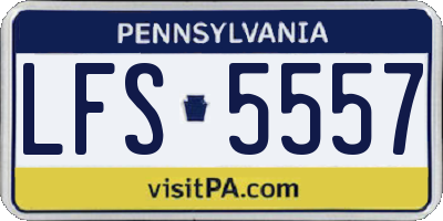 PA license plate LFS5557
