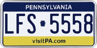 PA license plate LFS5558