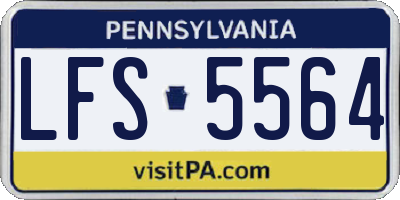 PA license plate LFS5564