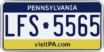 PA license plate LFS5565
