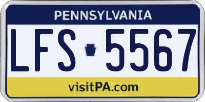 PA license plate LFS5567