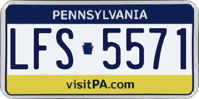 PA license plate LFS5571