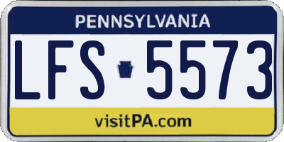 PA license plate LFS5573