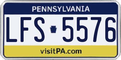 PA license plate LFS5576