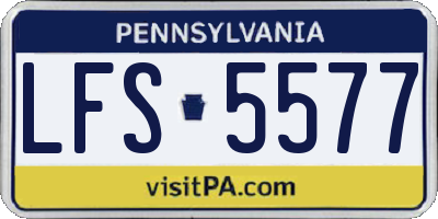 PA license plate LFS5577