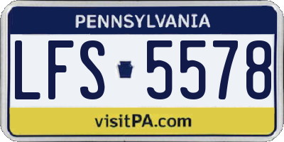 PA license plate LFS5578