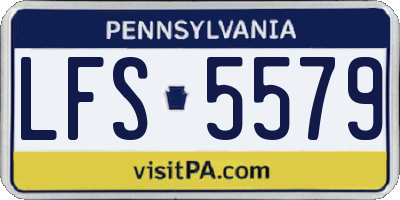 PA license plate LFS5579
