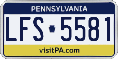 PA license plate LFS5581
