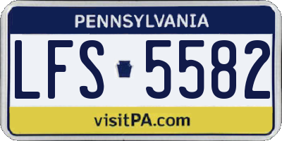 PA license plate LFS5582